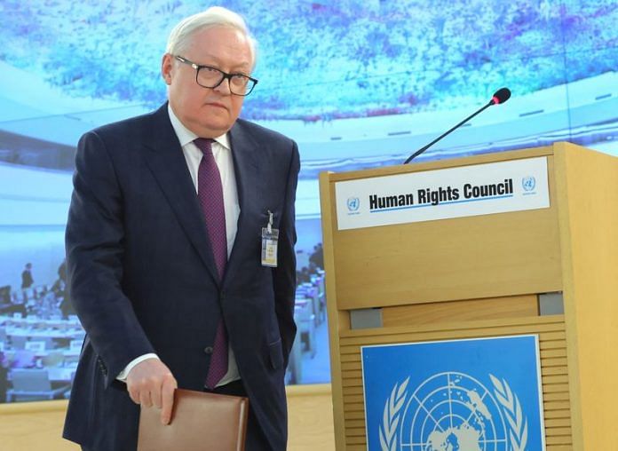 Russian Deputy Foreign Minister Sergei Ryabkov attends the Human Rights Council at the United Nations in Geneva, Switzerland | Reuters file photo