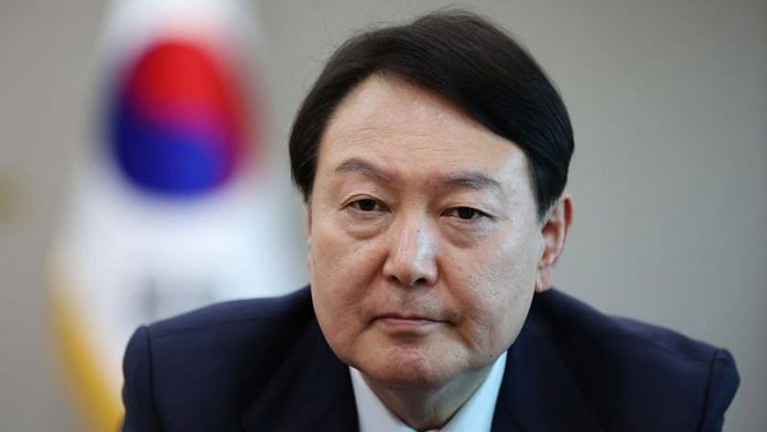South Korean President Yoon Suk Yeol attends an interview with Reuters at the Presidential Office in Seoul on 18 April, 2023 | Reuters