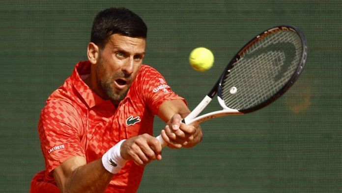 Novak Djokovic in action during his second round match against Russia's Ivan Gakhov on 11 April, 2023 | Reuters