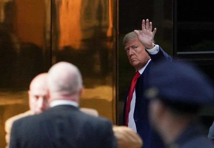 Former US President Donald Trump arrives at Trump Tower in New York City, on 3 April 2023 | Reuters