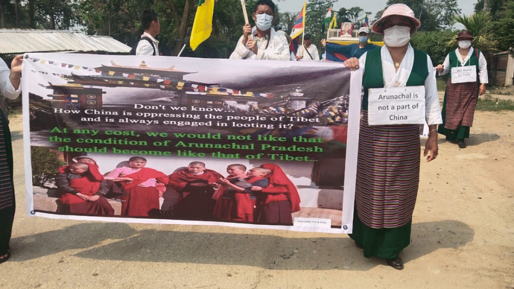Tibetans holds a protest in Miao town of Arunachal's Changlang district | By special arrangement
