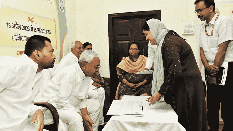 Bihar Chief Minister Nitish Kumar during 2nd phase of caste based census at Bakhtiyarpur in Patna | ANI