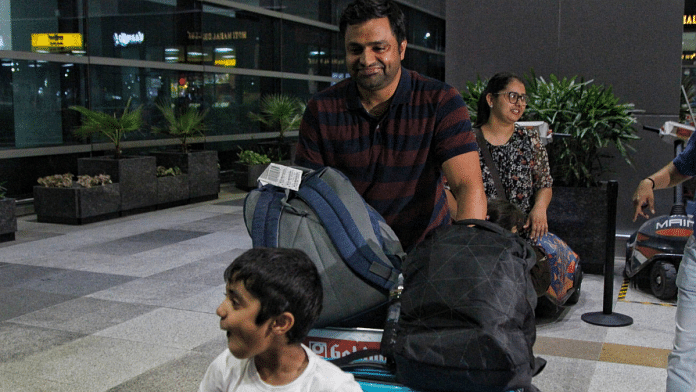 Sidharth Rai and his family leave from Indira Gandhi International (IGI) Airport, New Delhi | Manisha Mondal | ThePrint