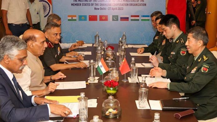 Defence Minister Rajnath Singh hold bilateral meeting with his Chinese counterpart General Li Shangfu | Photo credit: Ministry of Defence