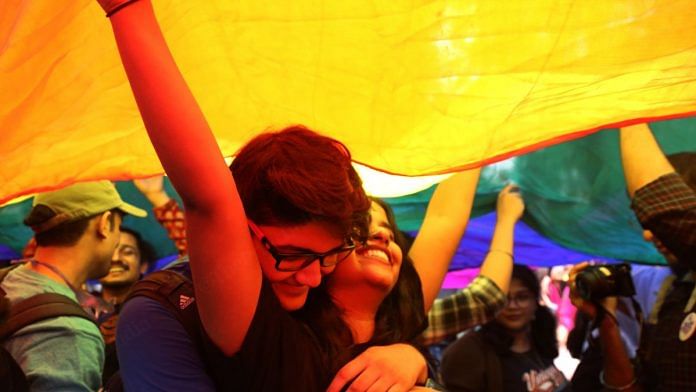 A couple at the Delhi Pride parade walk 2019 | Representational image | Manisha Mondal | ThePrint
