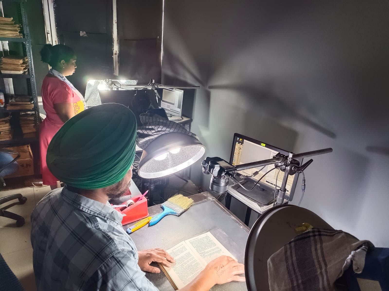 A manuscript being digitised at the Panjab Digital Library | By special arrangement 
