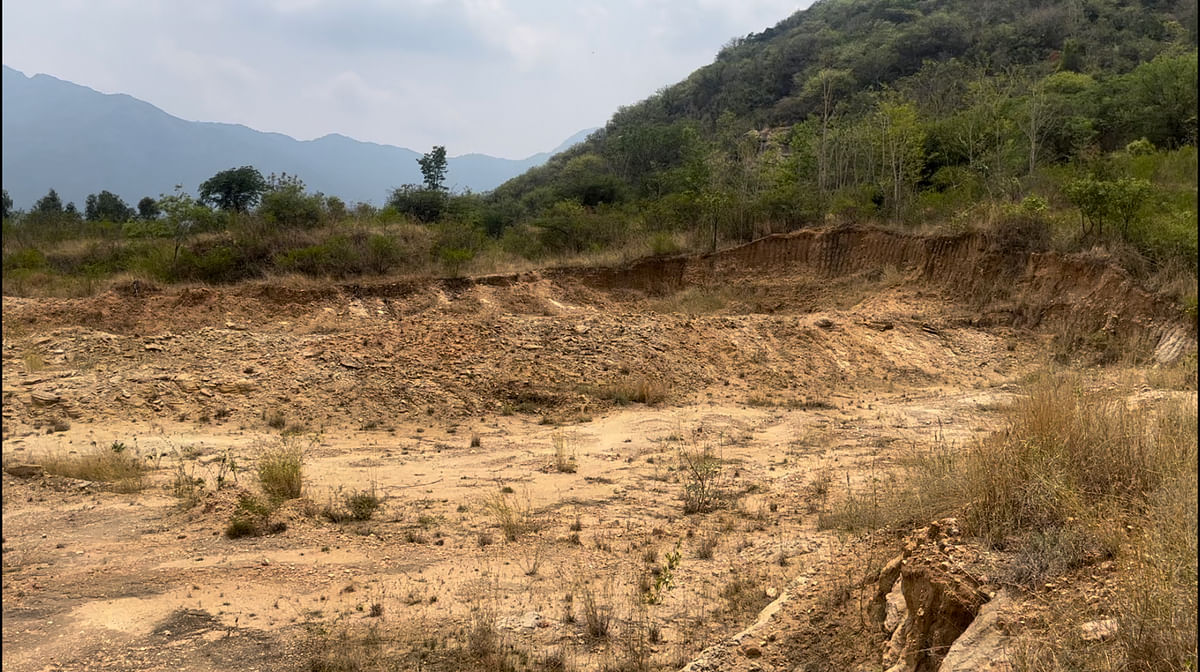 Nayakampalayam in the foothills of the Kattanchi mountain scarred by mining activities |Akshaya Nath, ThePrint