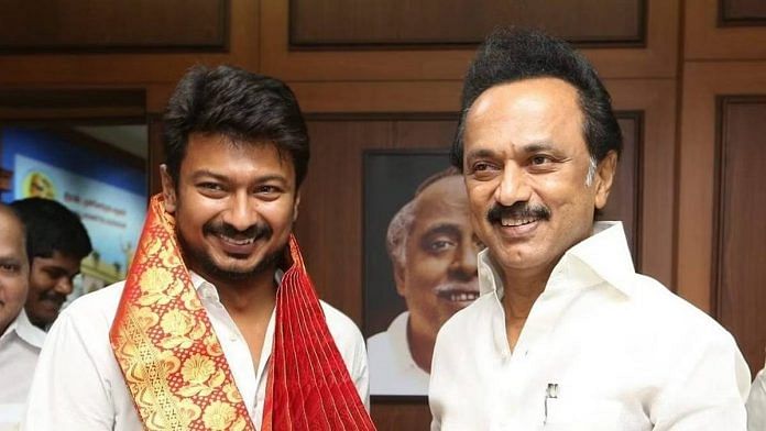 File photo of Tamil Nadu CM M.K. Stalin and son Udhayanidhi | ANI