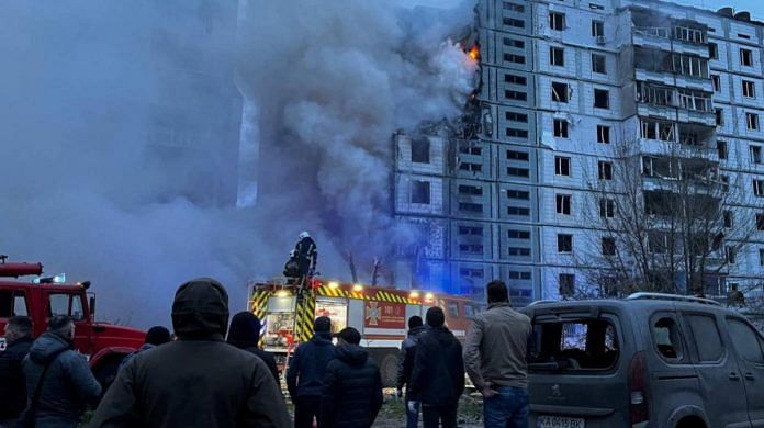 A view shows a heavily damaged residential building | Press service of the National Police of Ukraine in Cherkasy region/Handout via Reuters