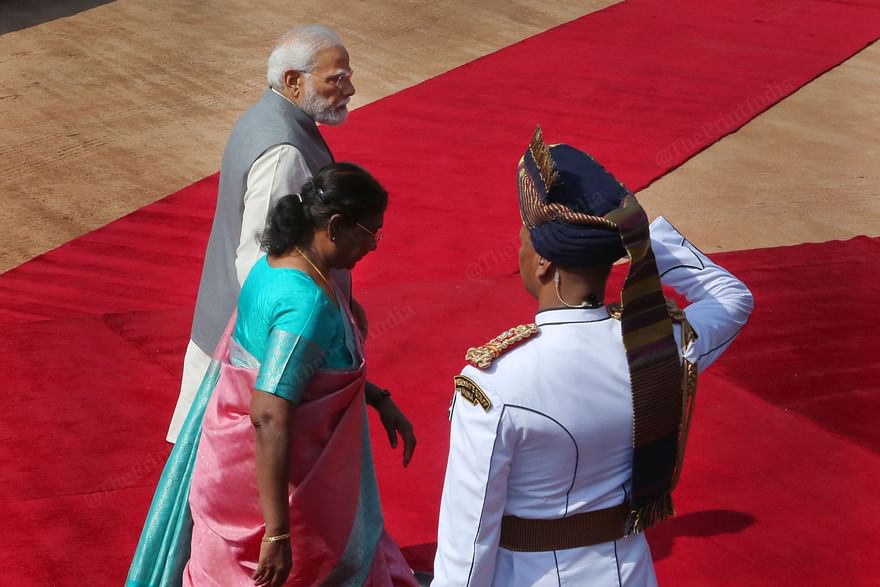 PM Modi and President Murmu at Rashtrapati Bhavan | Photo: Manisha Mondal | ThePrint