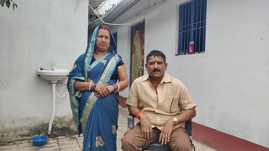 Ashok Yadav with his wife | Nootan Sharma, ThePrint