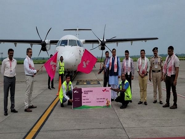 Assam tourism minister flags off first FlyBig flight from Guwahati to Dibrugarh 