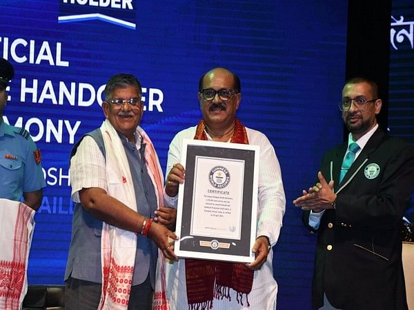 Assam: Jayanta Baruah receives Guinness World Record certificate for 'Hemkosh'