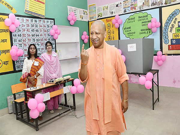 UP urban body elections: CM Yogi casts his vote in Gorakhpur