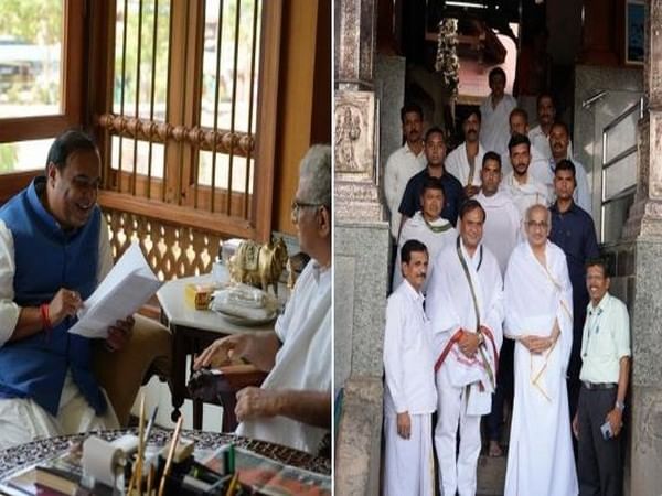Assam CM offers prayers at Manjunatha Swamy Temple as he campaigns for Karnataka polls Assam CM offers prayers at Manjunatha Swamy Temple as he campaigns for Karnataka polls