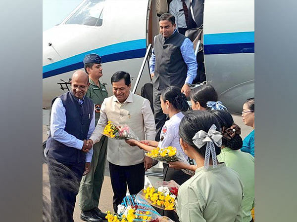 Sarbananda Sonowal receives first Indian cargo ship at Myanmar's Sittwe Port