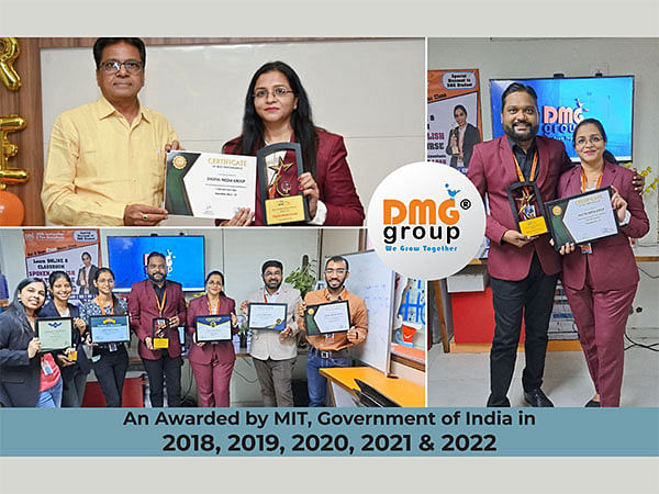 DMG Group has been awarded "Best Outstanding Performance Computer Training Institute in Ahmedabad, Gujarat" by MIT, Govt of India during 2022 - 2023