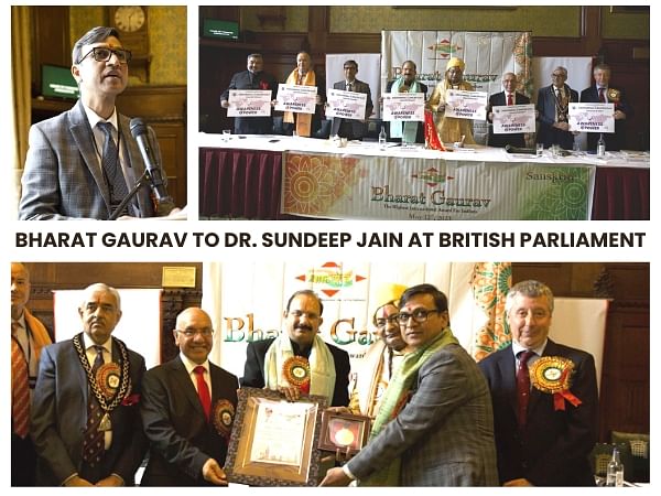 Dr Sundeep Jain, Founder of Abdominal Cancer Day, Honored with Bharat Gaurav Award at British Parliament in London