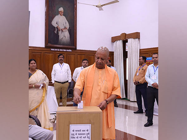 Uttar Pradesh: Chief Minister Yogi casts vote in Legislative Council bypolls