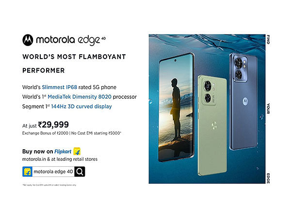 motorola edge 40, the World's Slimmest IP68 rated 5G phone goes on Sale Today on Flipkart, Motorola.in and Retail Stores