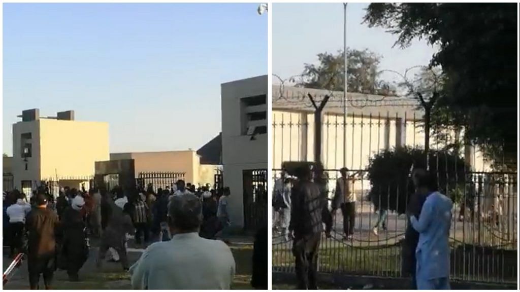 Still from video of PTI supporters storming Army GHQ in Rawalpindi | Twitter @PTIOfficialUSA