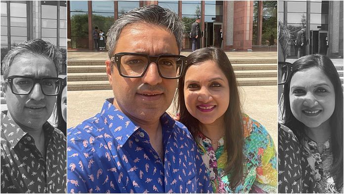 File photo of Ashneer Grover and wife Madhuri Jain | Twitter @Ashneer_Grover