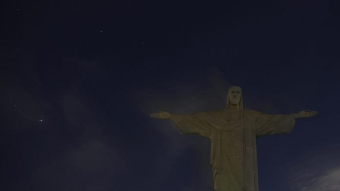 The Christ the Redeemer has its lights turned off to condemn 