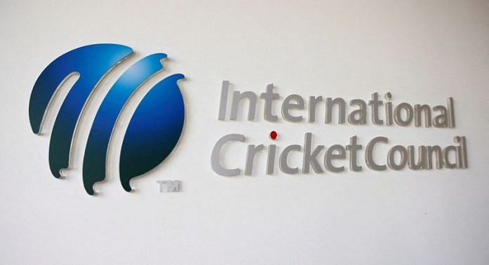 The International Cricket Council (ICC) logo at the ICC headquarters in Dubai | Reuters