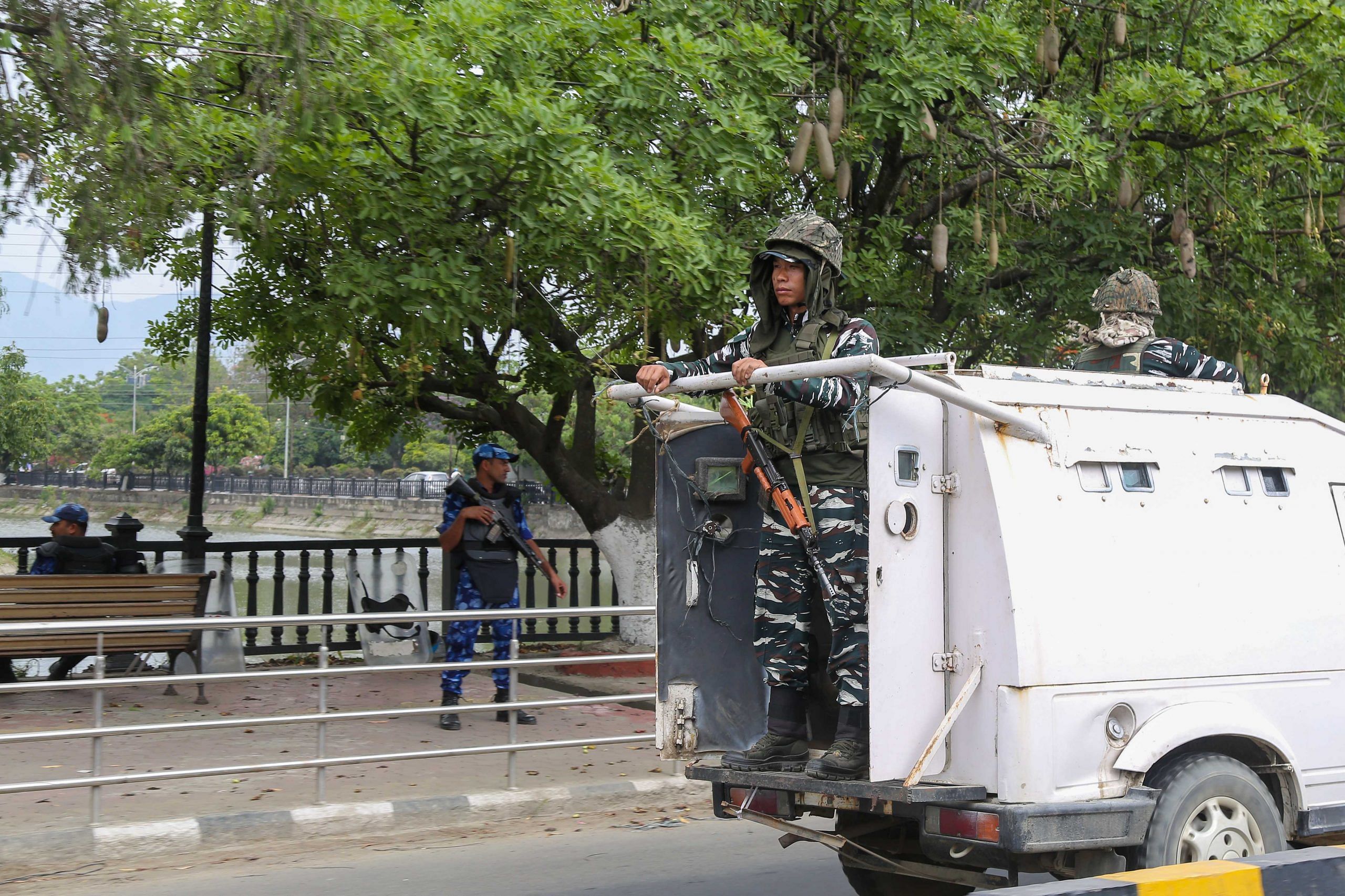 Security personnel on patrol in Imphal | Suraj Singh ThePrint