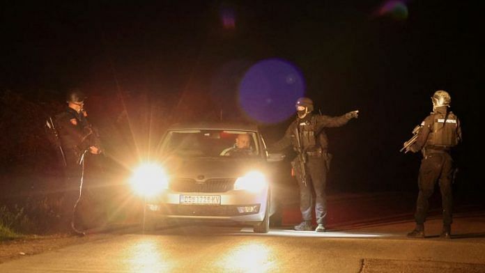 Police operates in a checkpoint during the aftermath of a shooting, in Dubona, Serbia on 5 May, 2023 | Reuters