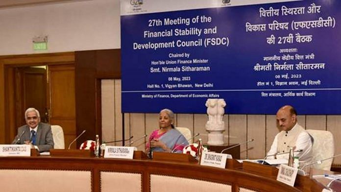 Finance Minister Nirmala Sitharaman chaired the 27th meeting of the Financial Stability and Development Council in New Delhi Monday | Photo: PIB