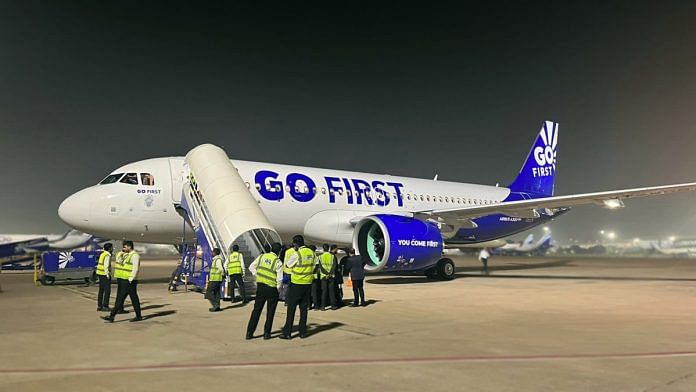 A Go First aircraft | Representational image | Twitter/@GoFirstairways