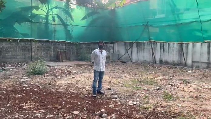 Tamil actor-producer C. Manikandan at the plot in Chennai's Ashok Nagar where Google CEO Sundar Pichai's childhood home stood | Akshaya Nath | ThePrint