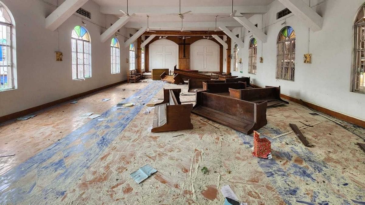A church in Imphal vandalised Thursday | Karishma Hasnat | ThePrint