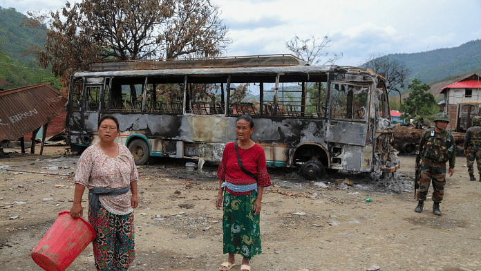 Representational image | Residents of a violence-hit area of Ekou village that comes under Kangpokpi district of Manipur | Suraj Singh Bisht | ThePrint