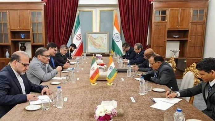 National Security Advisor Ajit Doval holds talks with secretary of the Supreme National Security Council of Iran Ali Shamkhani | Credit: Twitter/IRNA