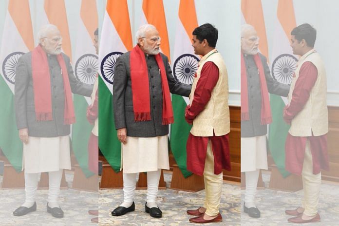Aditya Pratap Singh Chauhan with PM Modi | By special arrangement