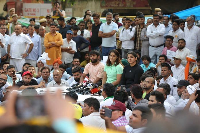 Wrestlers' protest at Delhi's Jantar Mantar | Representational image | Photo: Praveen Jain, ThePrint