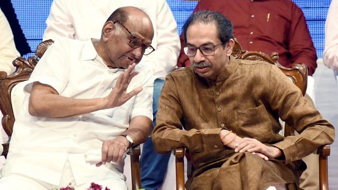 File photo of Uddhav Thackeray and Sharad Pawar in Mumbai | ANI