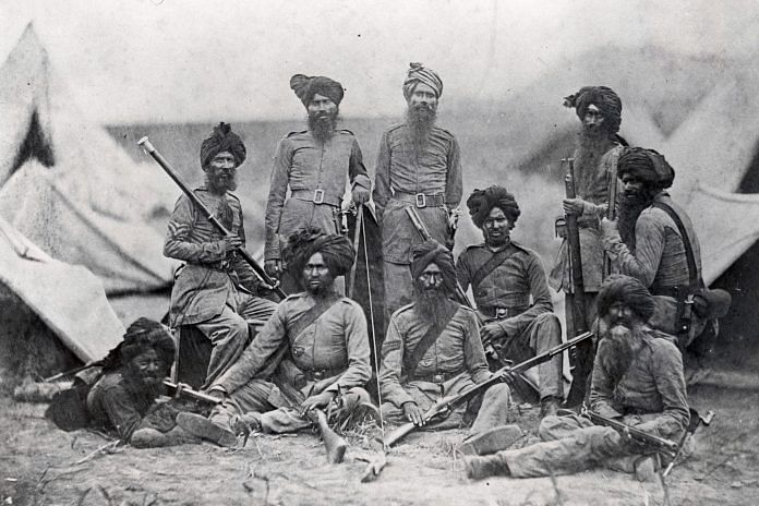Sikh officers of the British 15th Punjab Infantry regiment | Comons