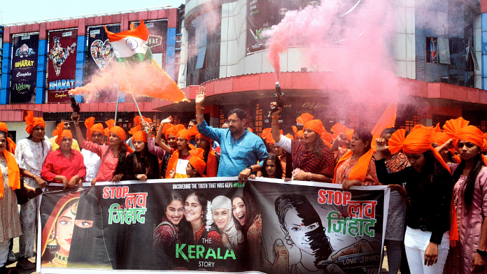 BJP supporters arrive to watch 'The Kerala Story' movie at a cineplex in Bhopal on Sunday | Representational image | ANI
