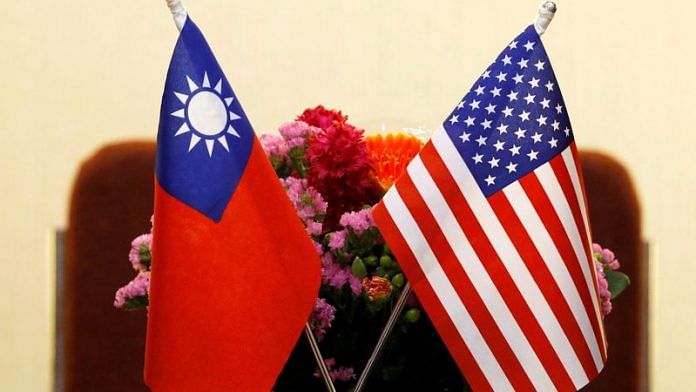 Flags of Taiwan and U.S. are placed for a meeting in Taipei, Taiwan | File Photo: Reuters
