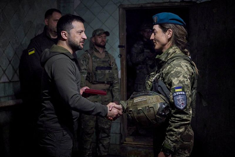 Ukraine S Zelenskiy Visits Front Line To Meet Marines Theprint Reutersfeed