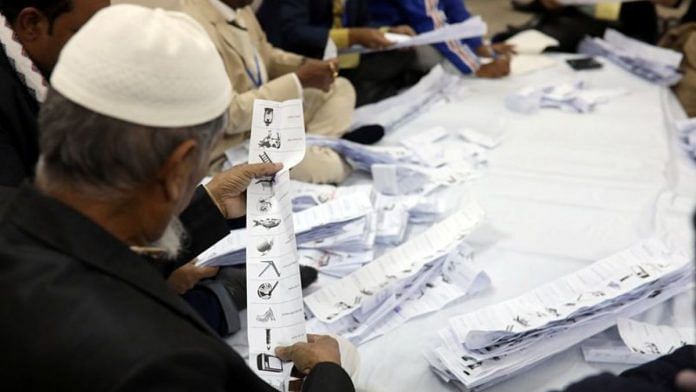 A presiding officer counts votes at a voting center after the session has ended in Dhaka, Bangladesh | File Photo Reuters