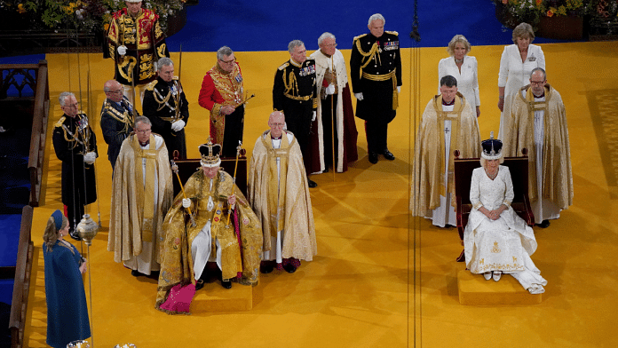 King Charles III wearing the St Edward's Crown and Queen Camilla wearing the Queen Mary's Crown | Reuters