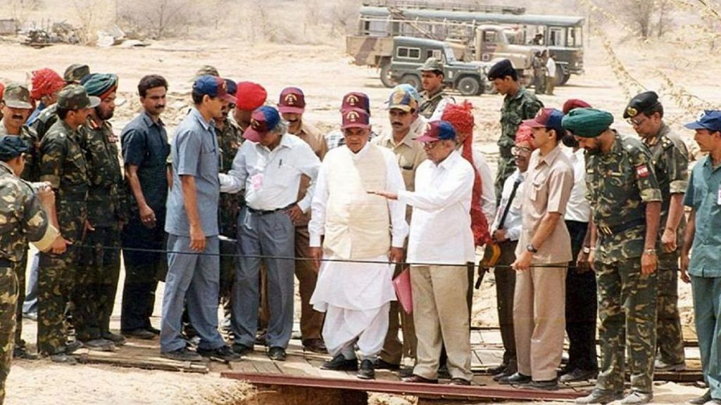 Atal Bihari Vajpayee in Pokhran on 11 May 1998 | @mpparimal | Twitter