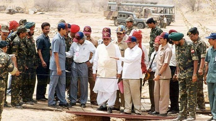 Atal Bihari Vajpayee in Pokhran on 11 May 1998 | @mpparimal | Twitter