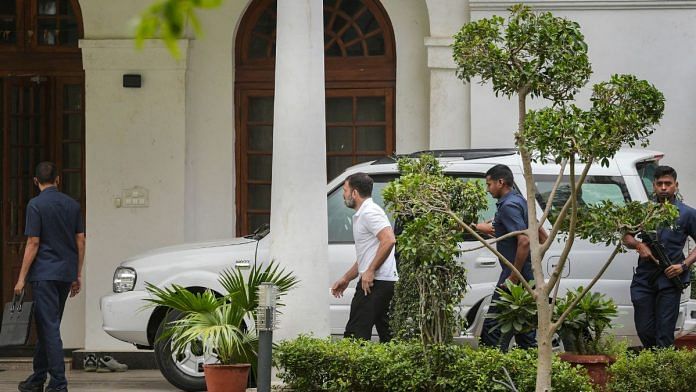 Congress leader Rahul Gandhi visits the residence of party president Mallikarjun Kharge in New Delhi on Tuesday | PTI photo