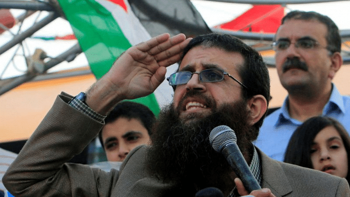 Palestinian Islamic Jihad leader Khader Adnan gestures as he speaks during a rally honouring him following his release, near the West Bank city of Jenin | Reuters file photo