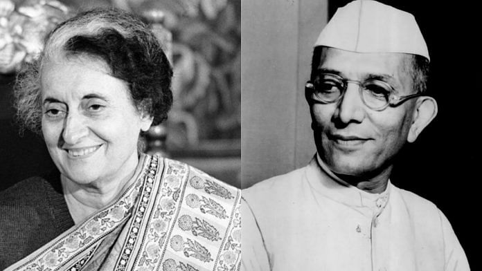 File photo of Indira Gandhi and Morarji Desai | Commons